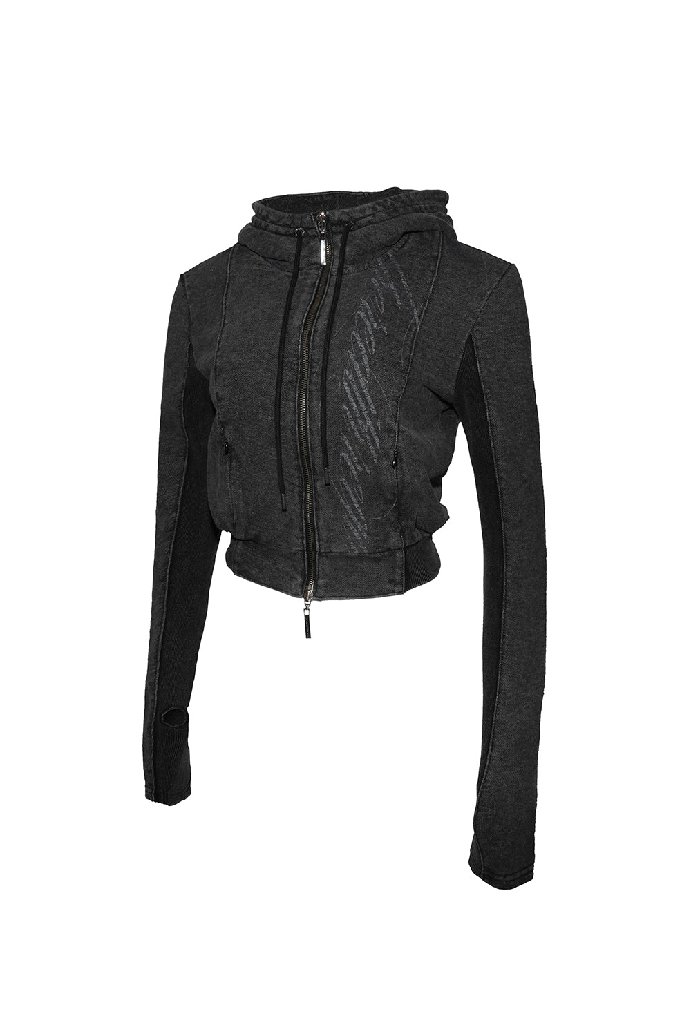 lettering hoodie jacket