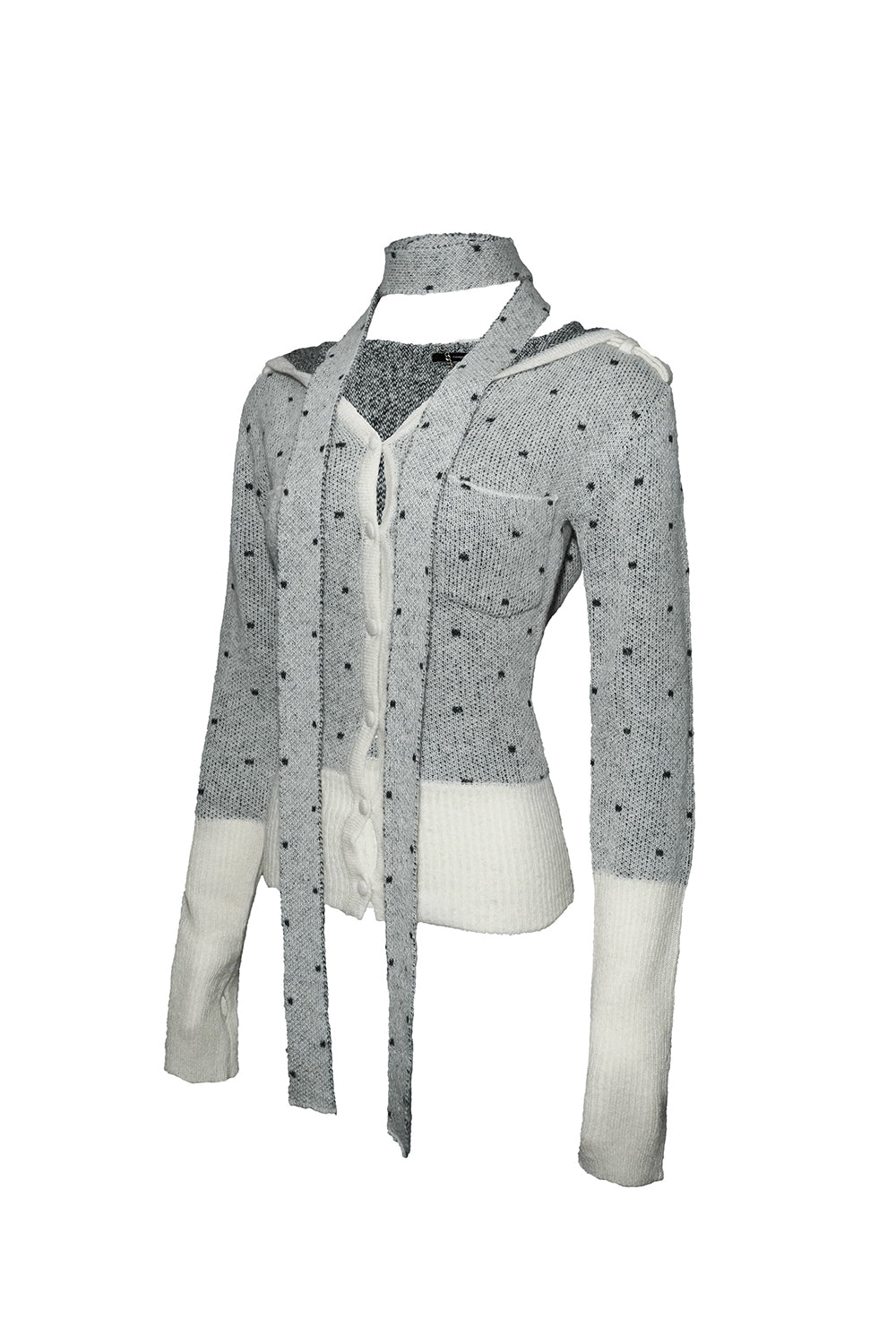 hooded tie knit tops