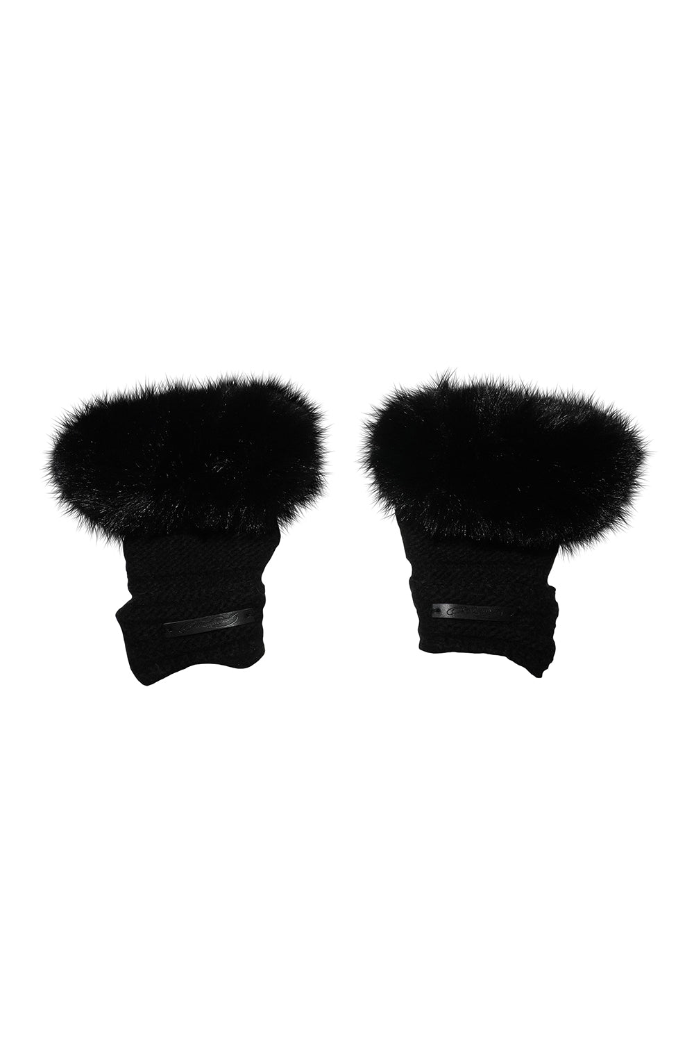 fur knit gloves
