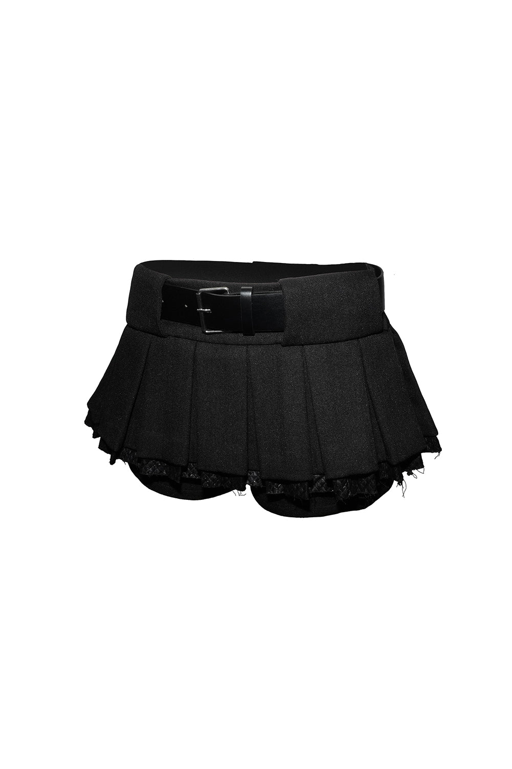 layered pleated skirt mini