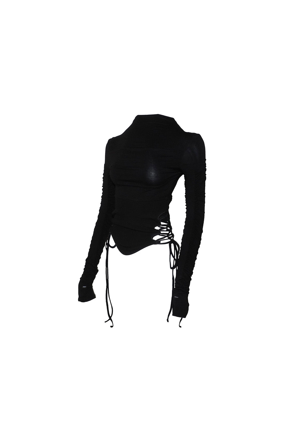 S split hem lace up tops