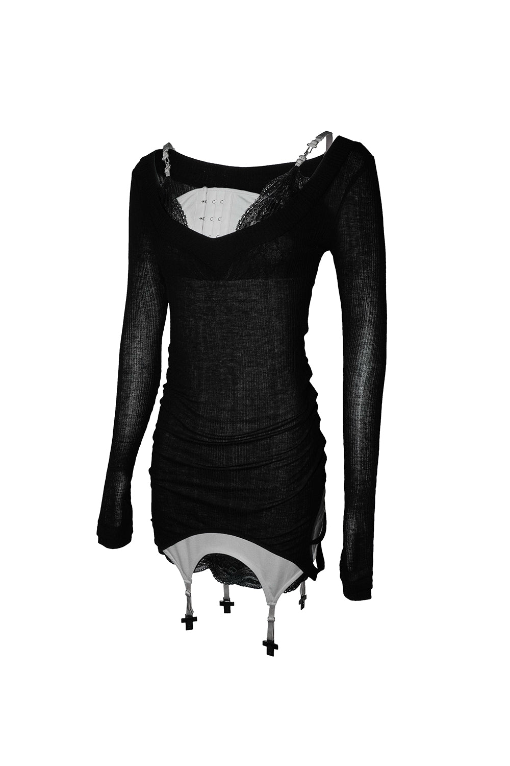 garter veil dress mini
