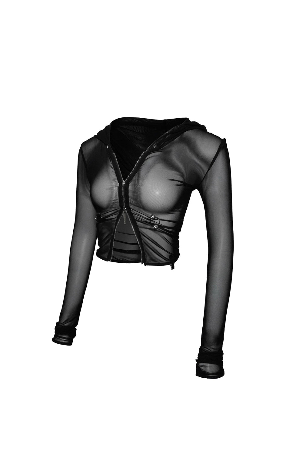 pierced zip hoodie