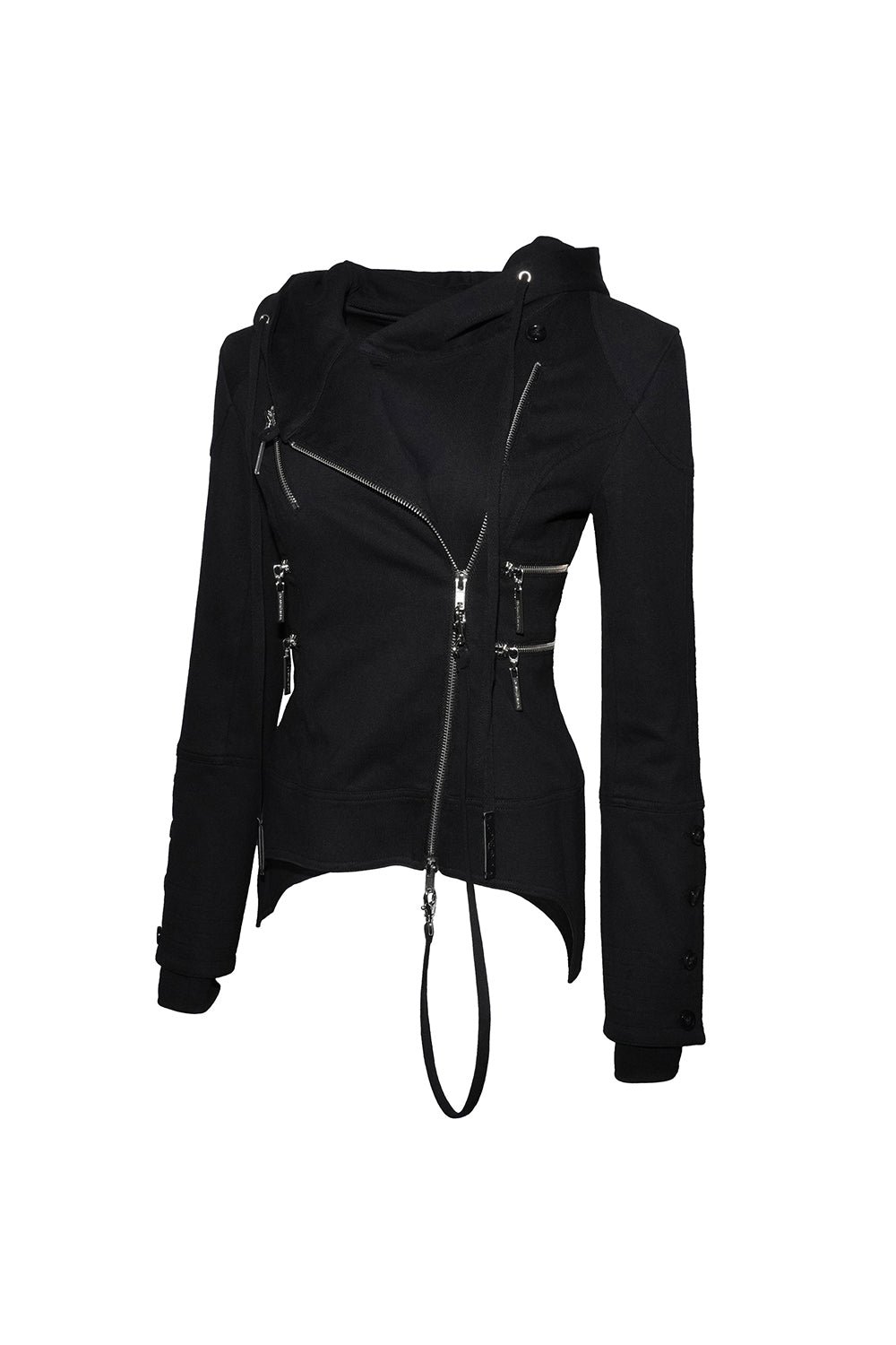 sleek zip hood jacket