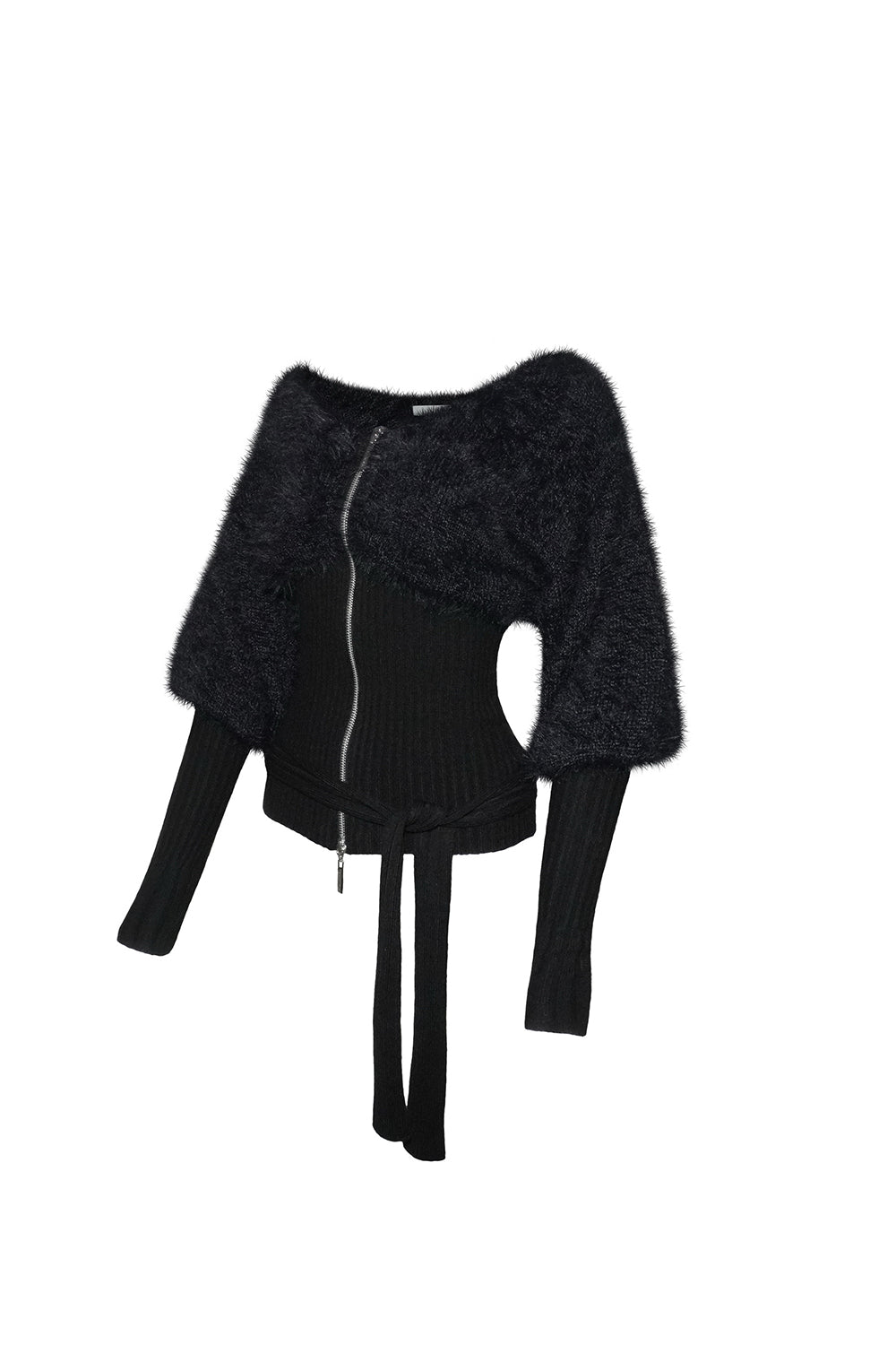 S contrast zip knit