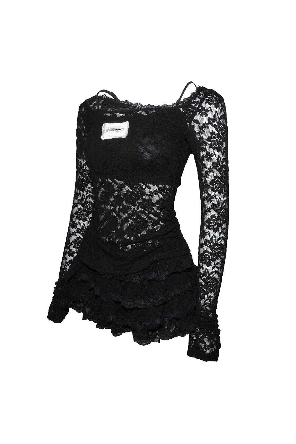 lace tiered dress mini