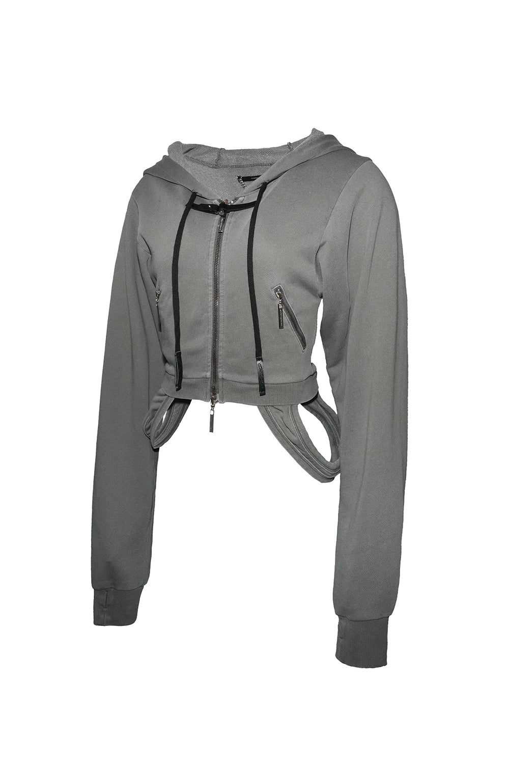 belted loop zip hoodie