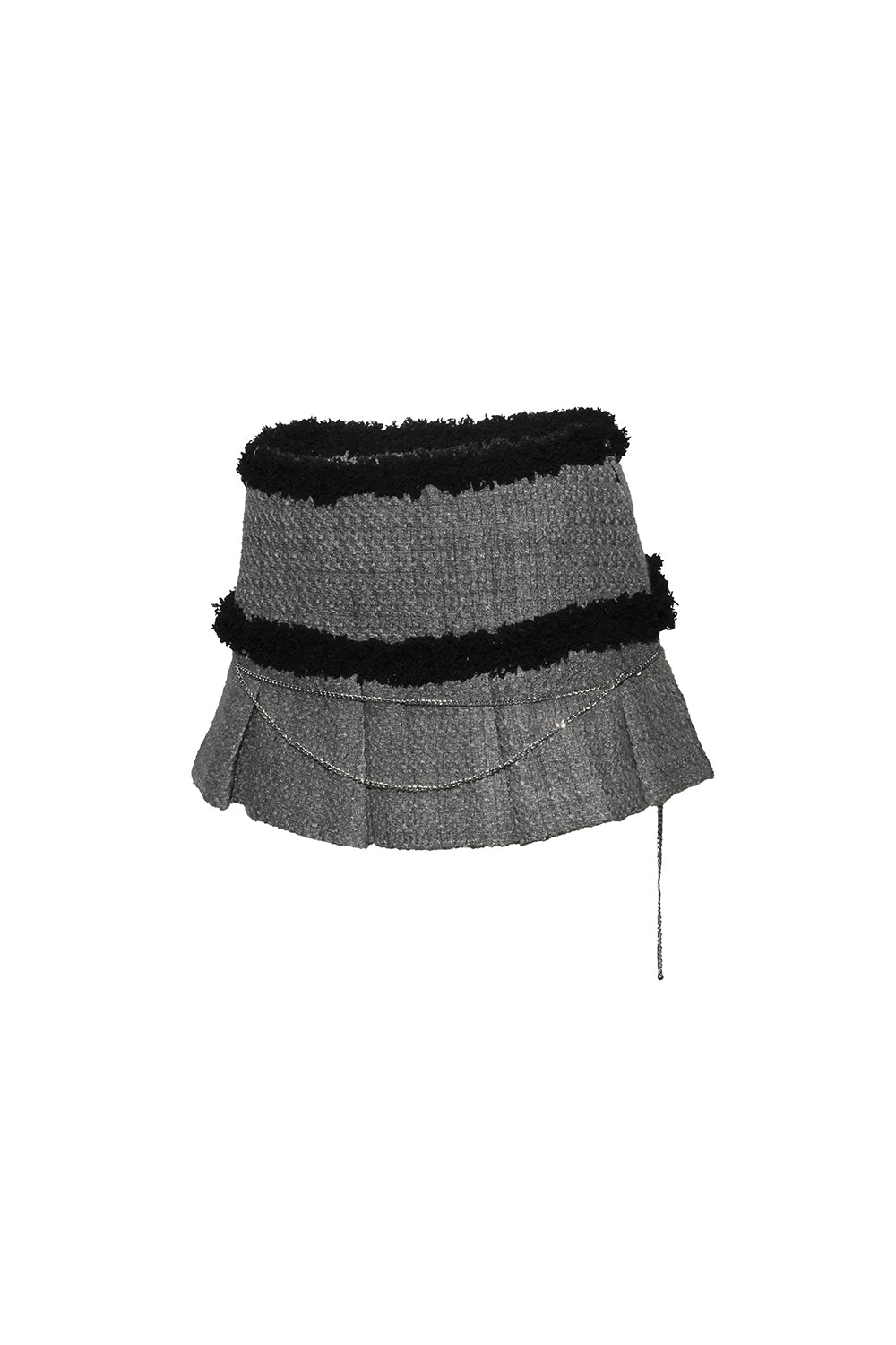 tweed pleated skirt mini