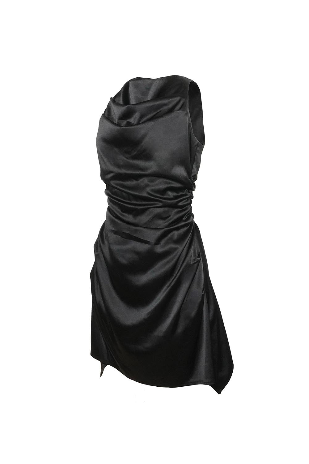 S satin flow dress mini