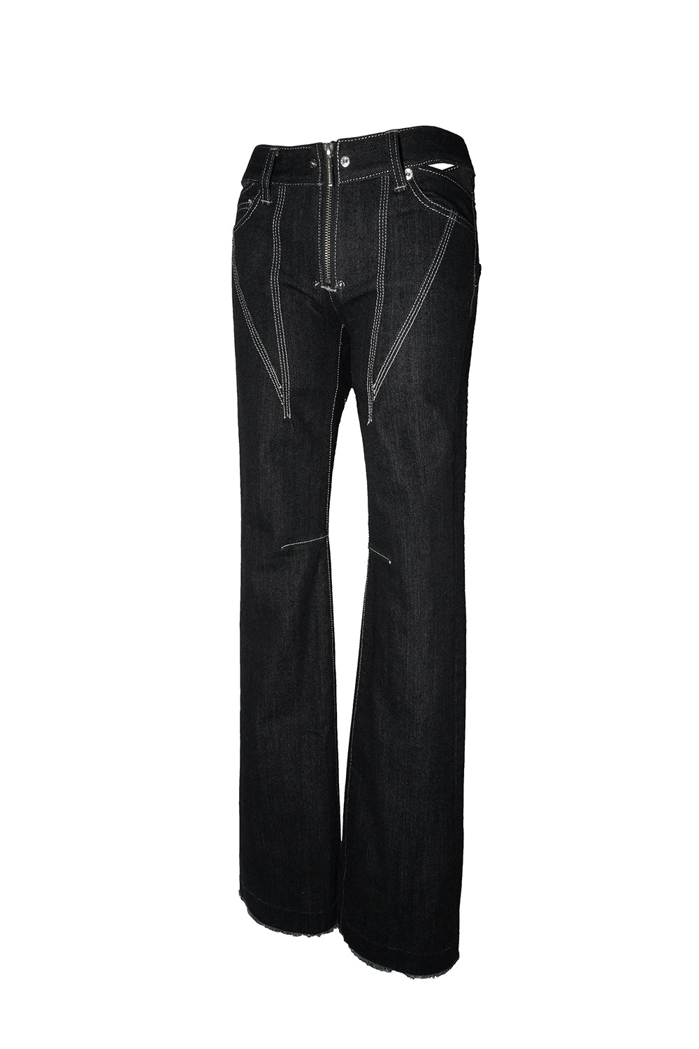 cutout stitch denim