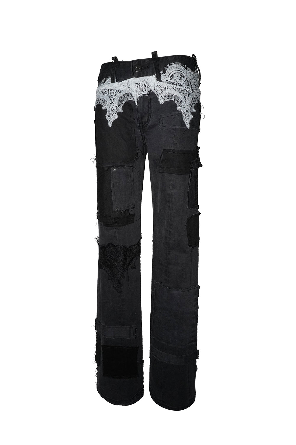 spliced garter denim