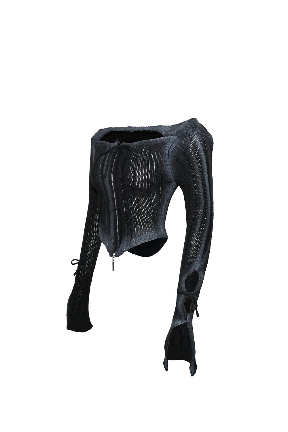 S zip cutout knit tops