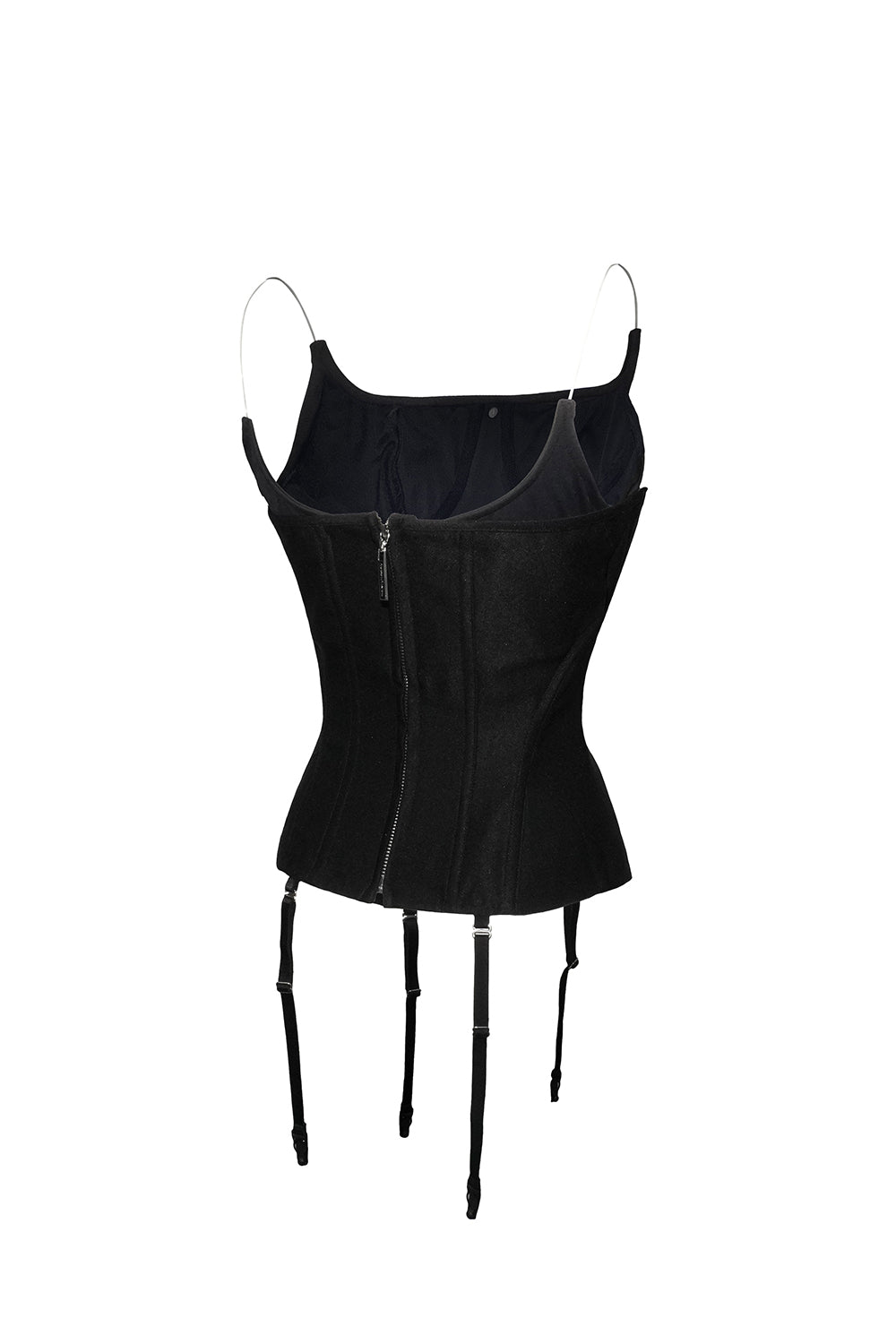 pointed garter corset
