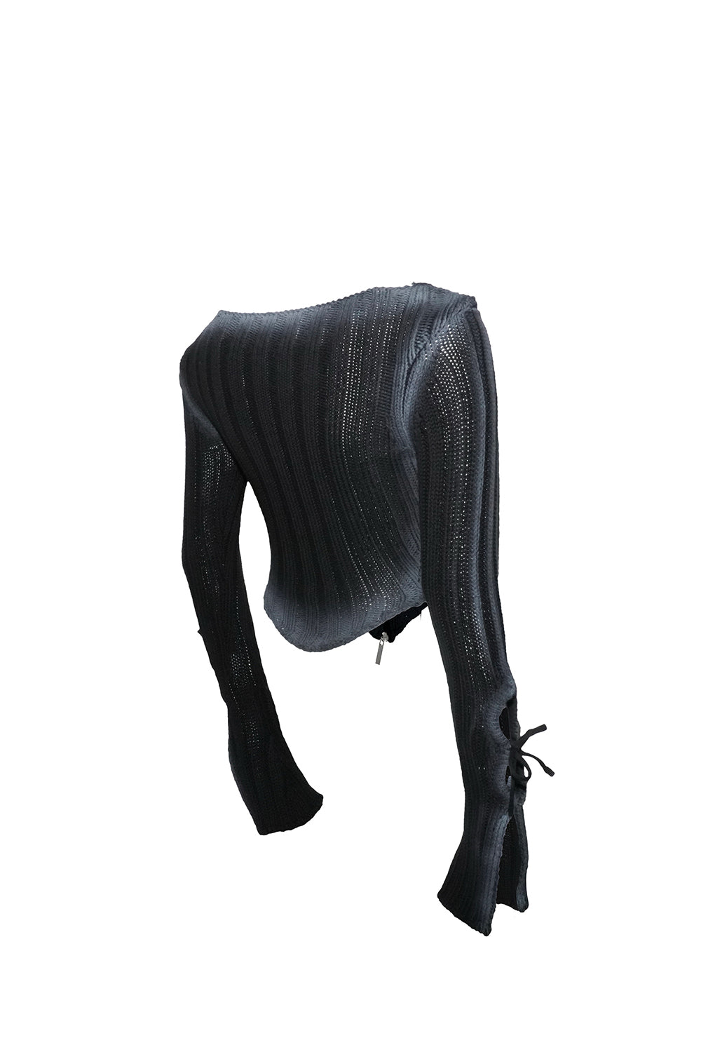 S zip cutout knit tops