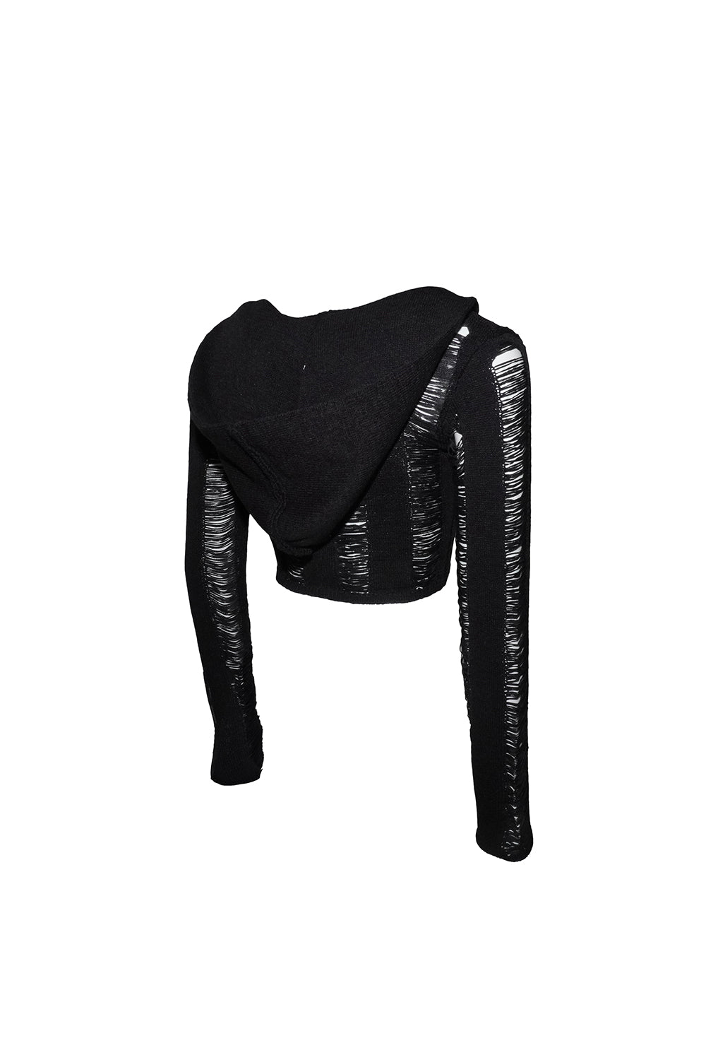 laddering knit hoodie