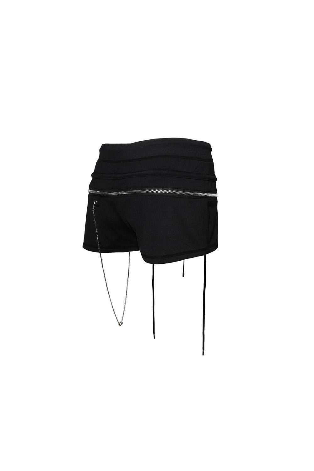 chain zip shorts