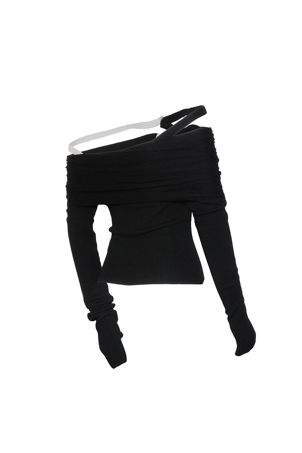 S bicolor shirred knit
