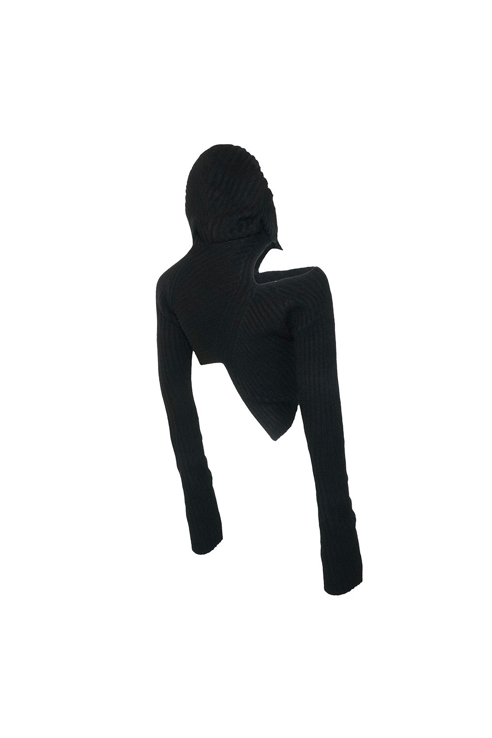 S asymmetric knit hoodie