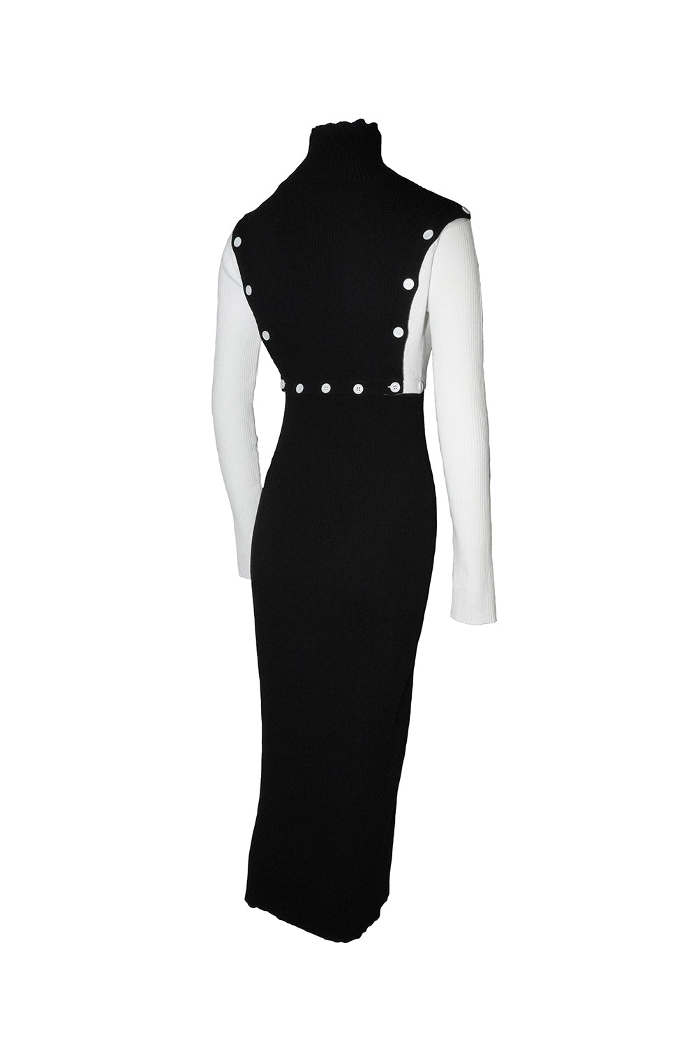 bicolor button open knit