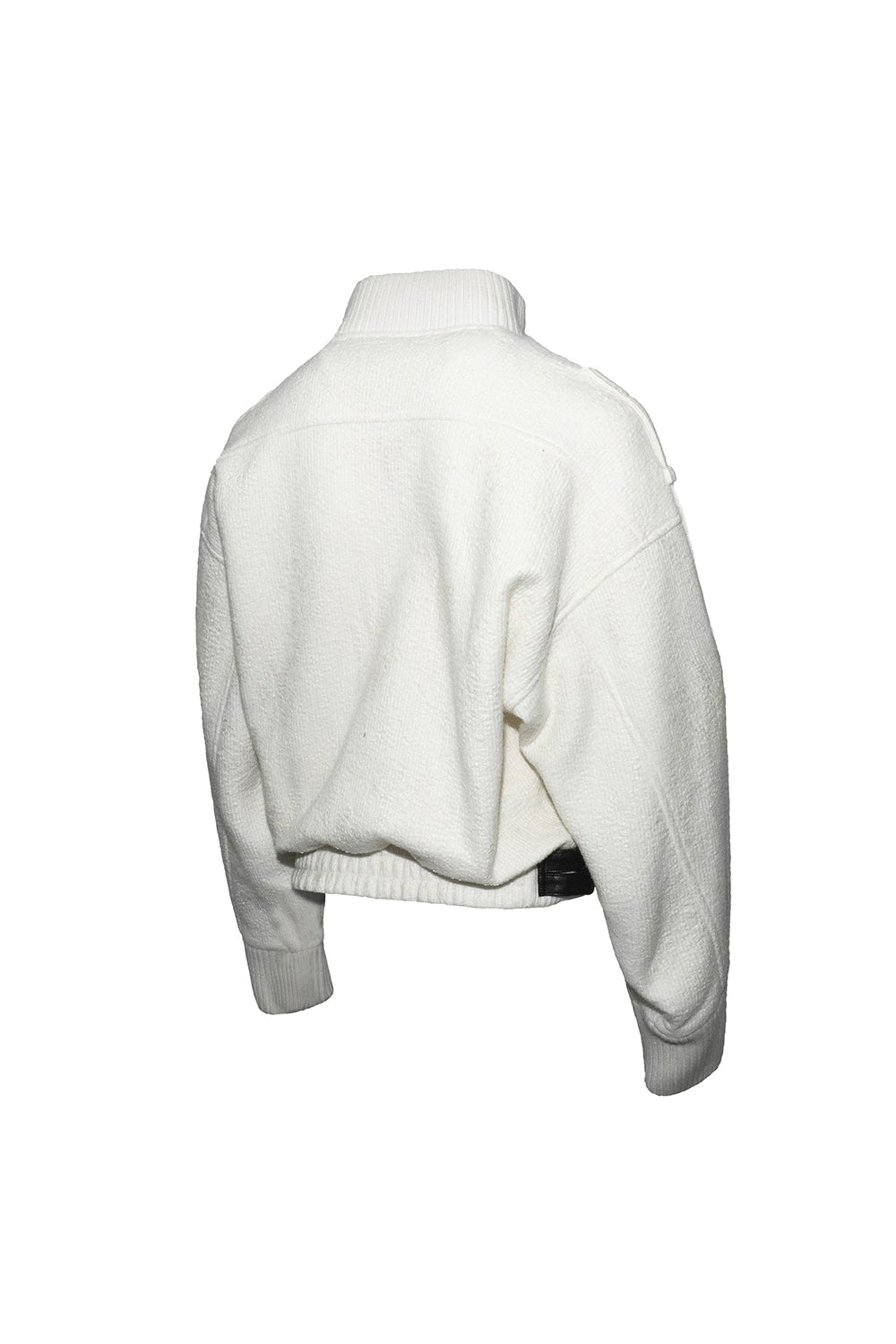 belted lace blouson