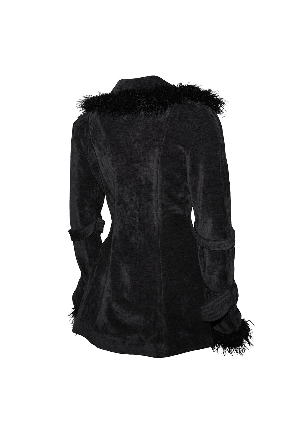 fur trim toggle coat