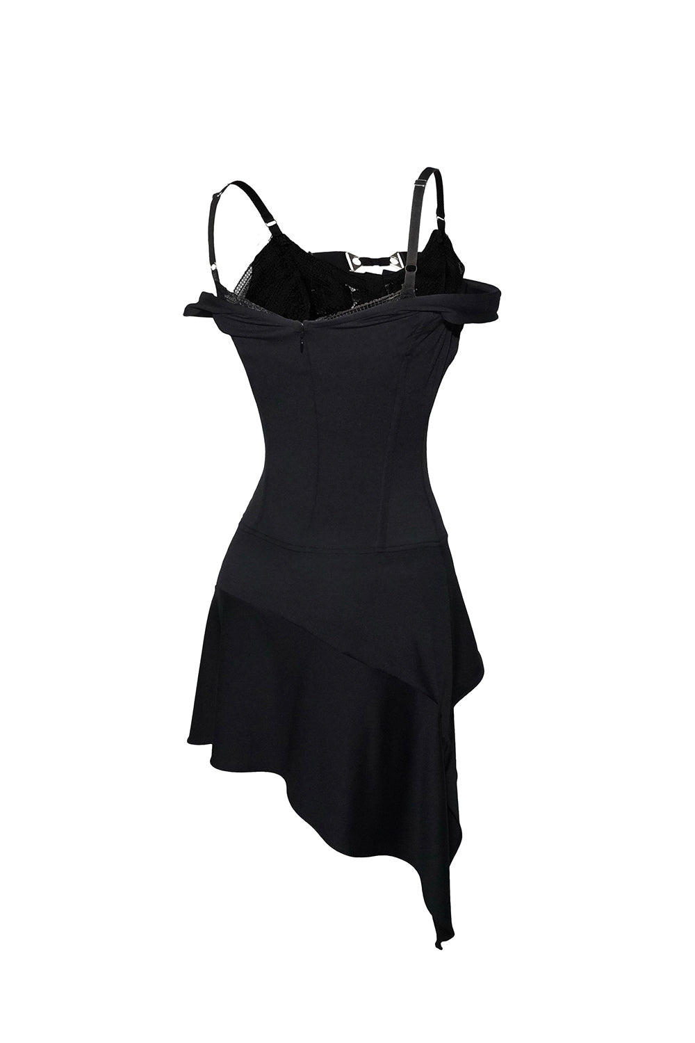 belted layer asym dress