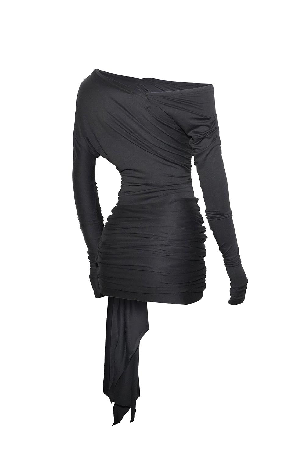 S offshoulder draped dress mini
