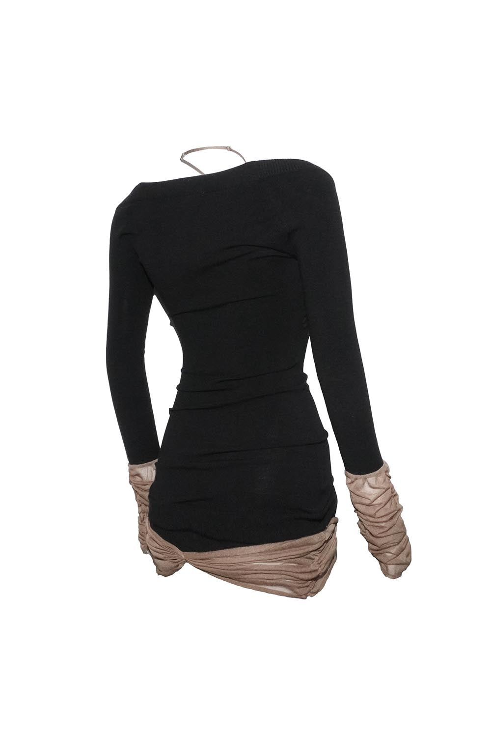 S sheer docked dress mini