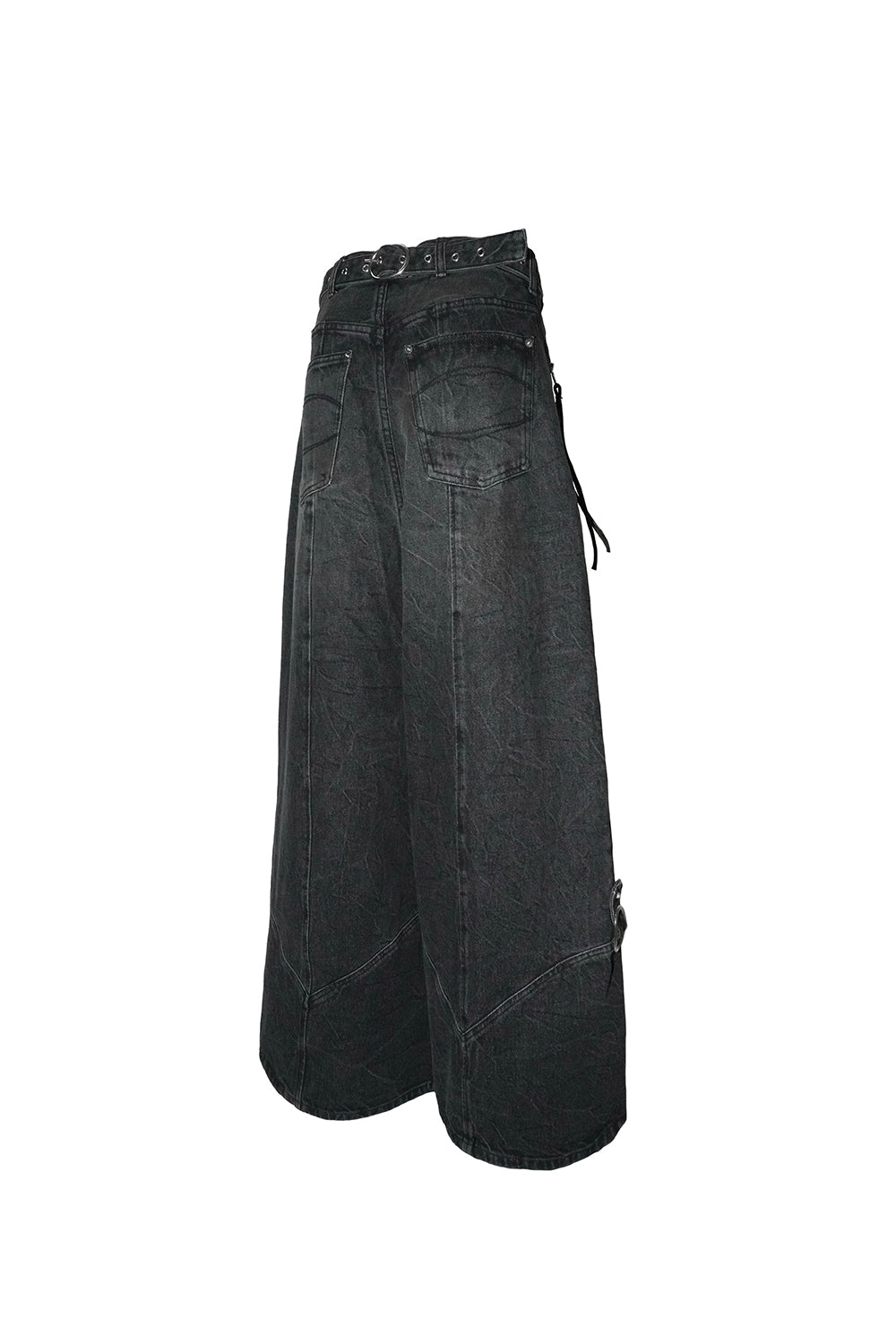 buckle wide denim