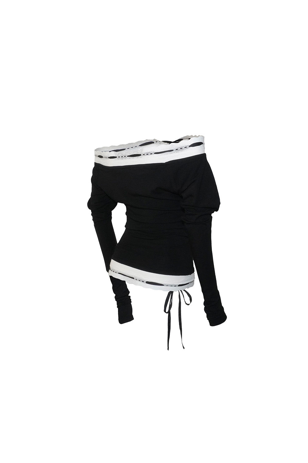 S lace trim off shoulder tops