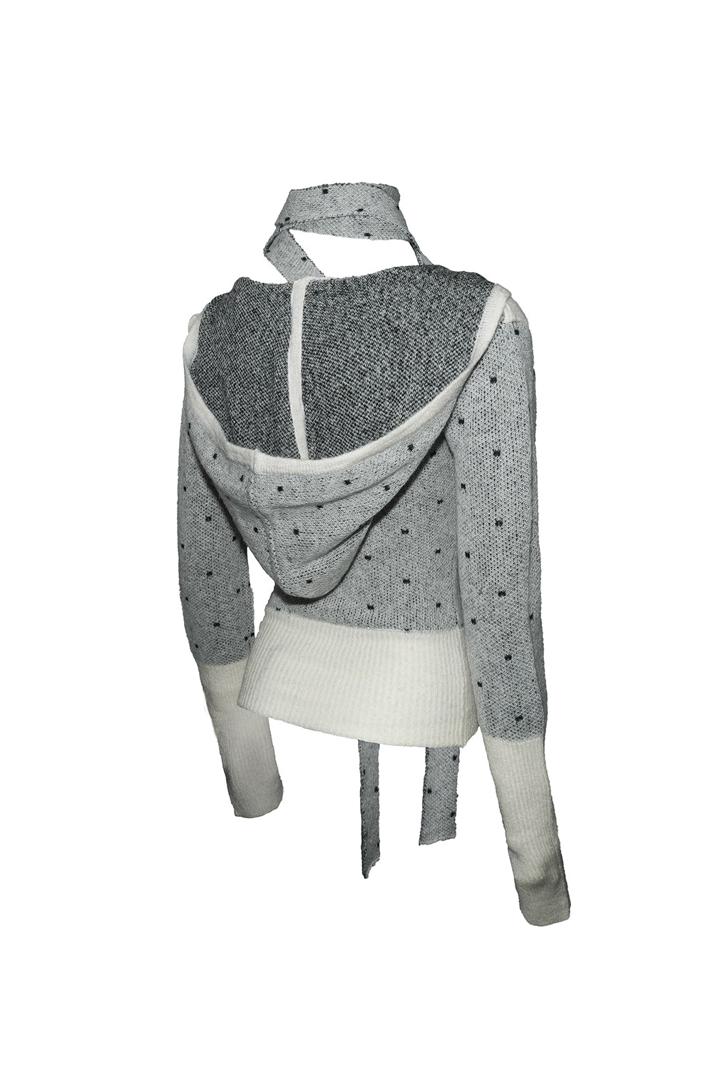 hooded tie knit tops