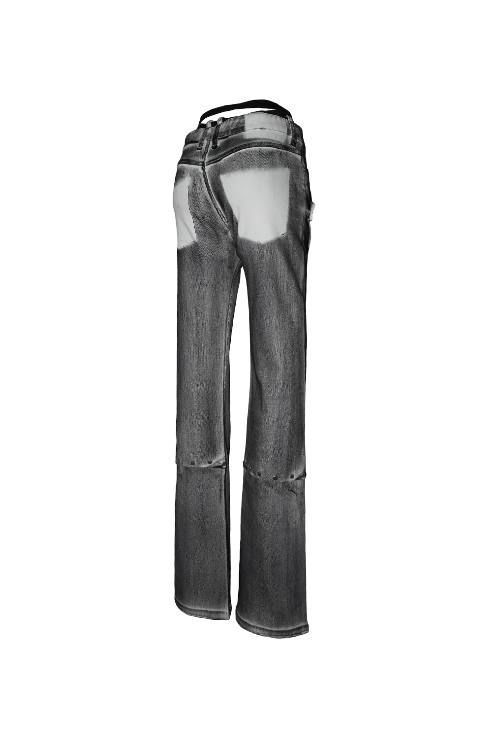 studded denim flare