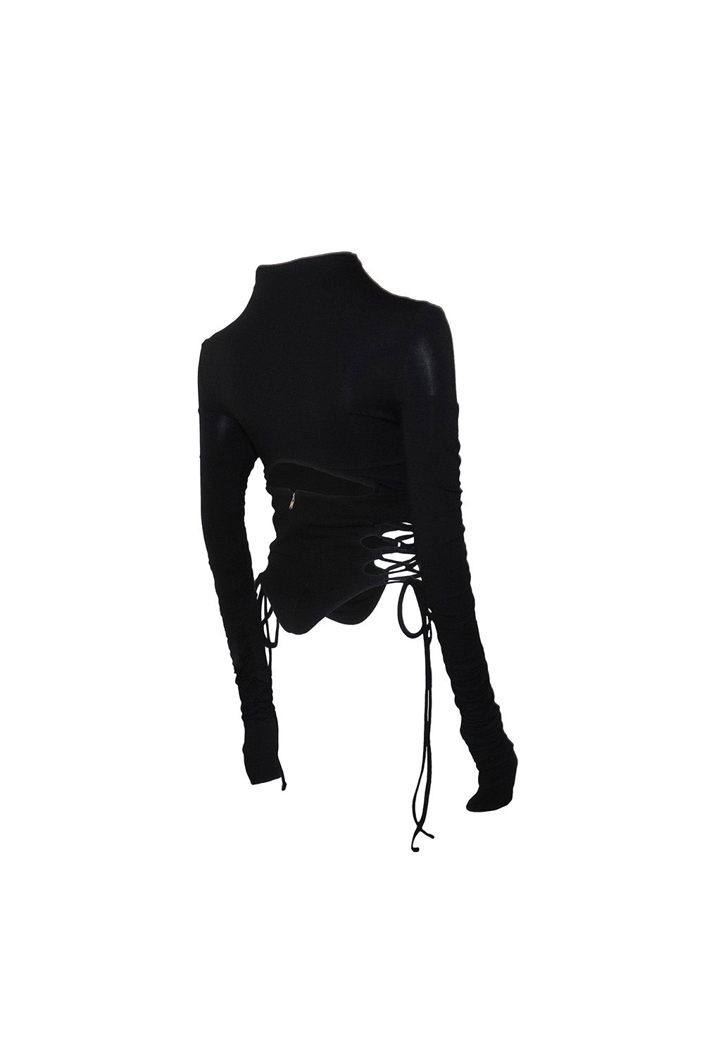 S split hem lace up tops