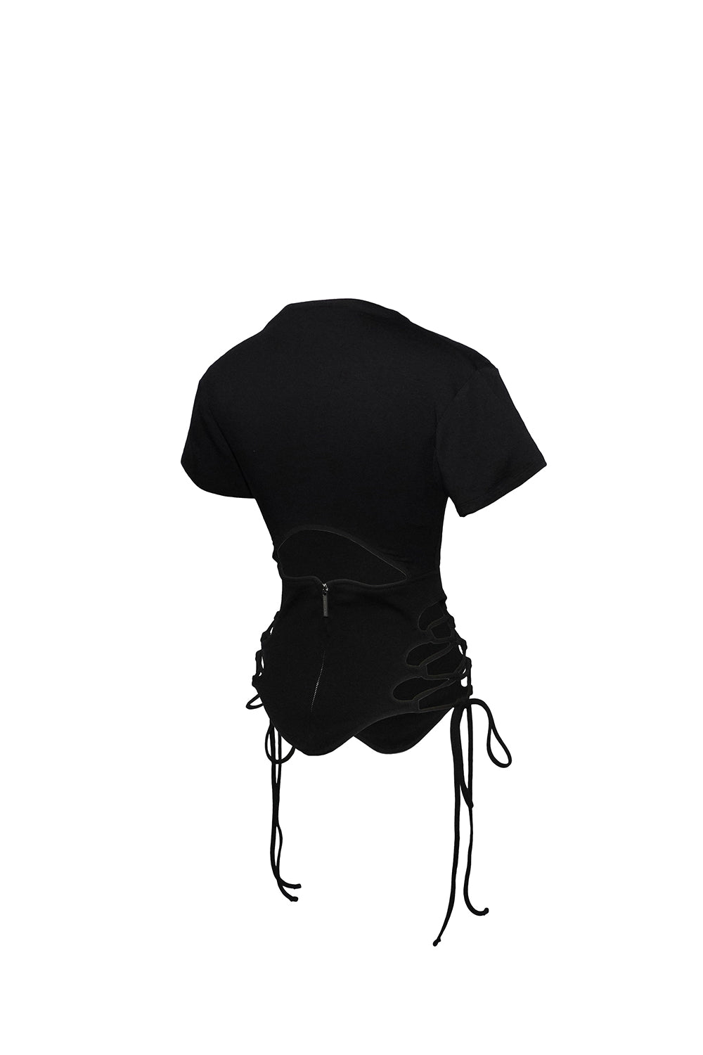 split hem lace up tops
