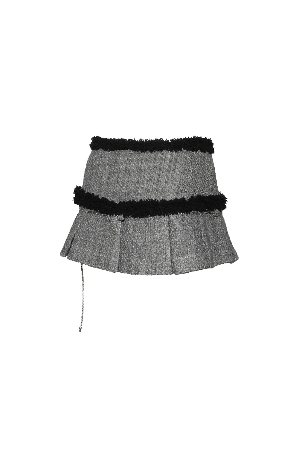 tweed pleated skirt mini
