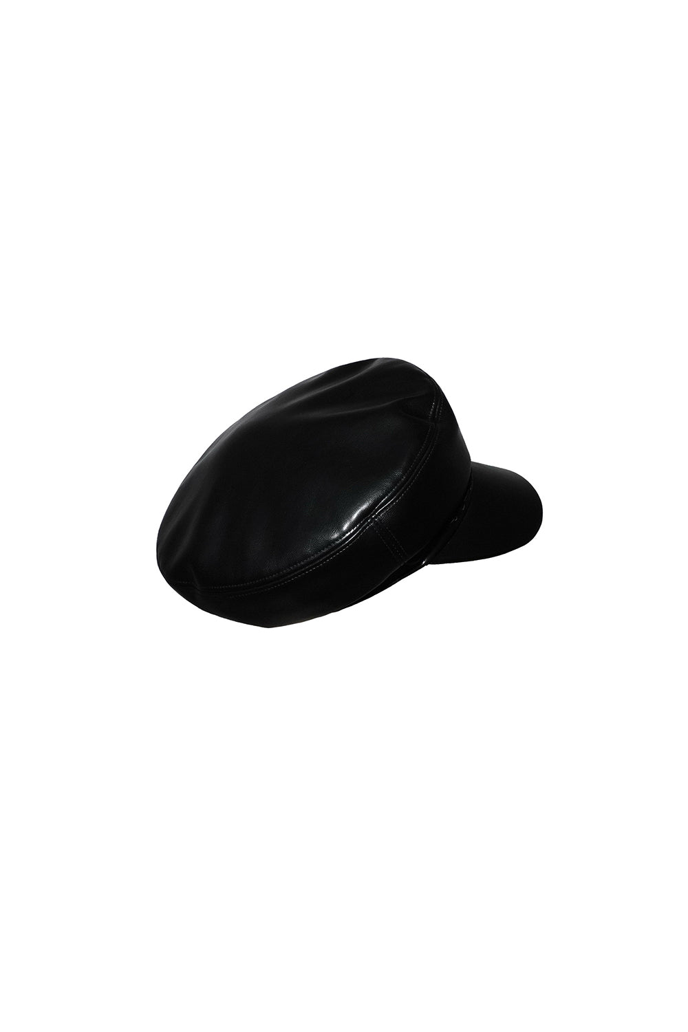 glossy leather casquette