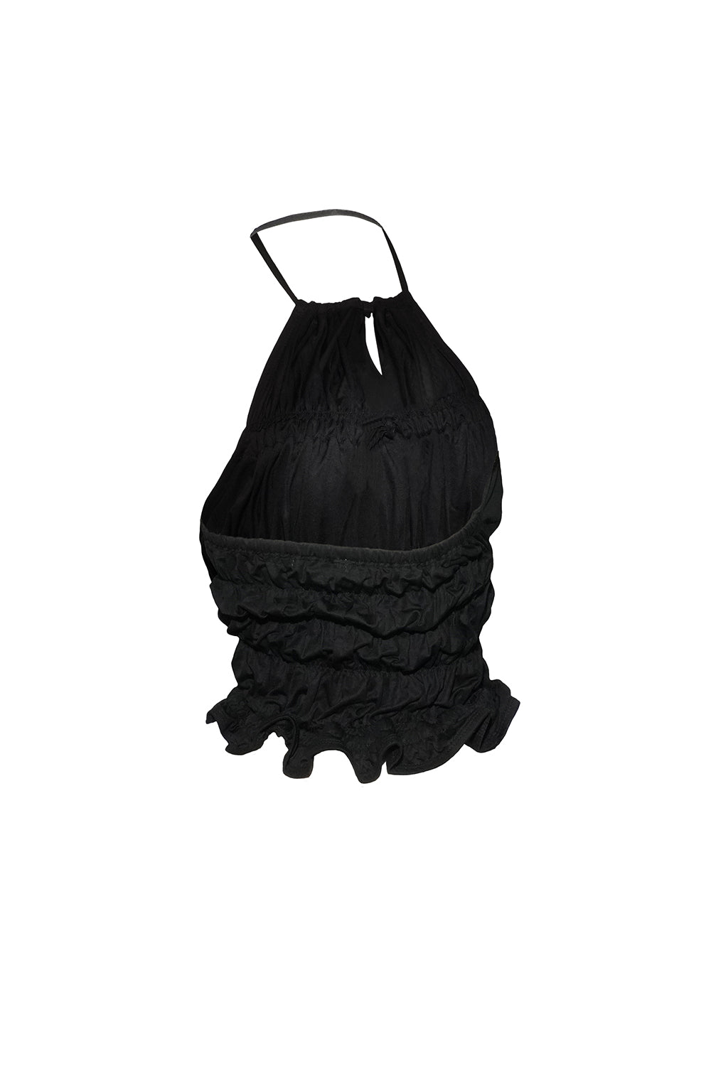 shirred frill halter tops