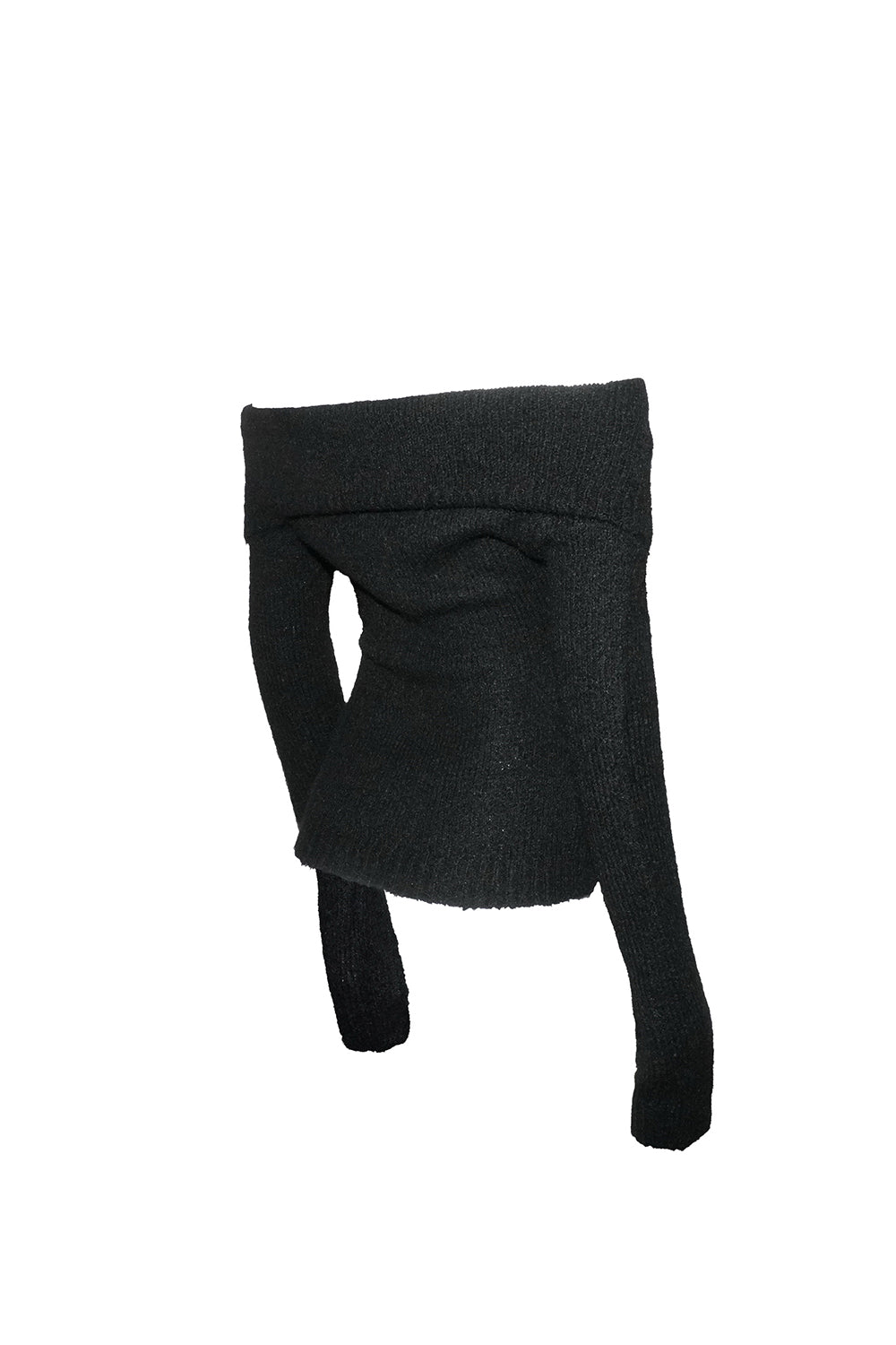 S fold collar offshoulder knit