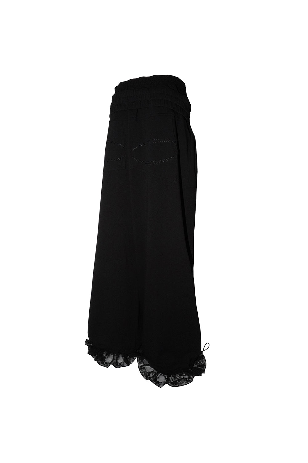 パンツ theredthread layered track pants black THEREDTHREAD】layered sweat pants lace