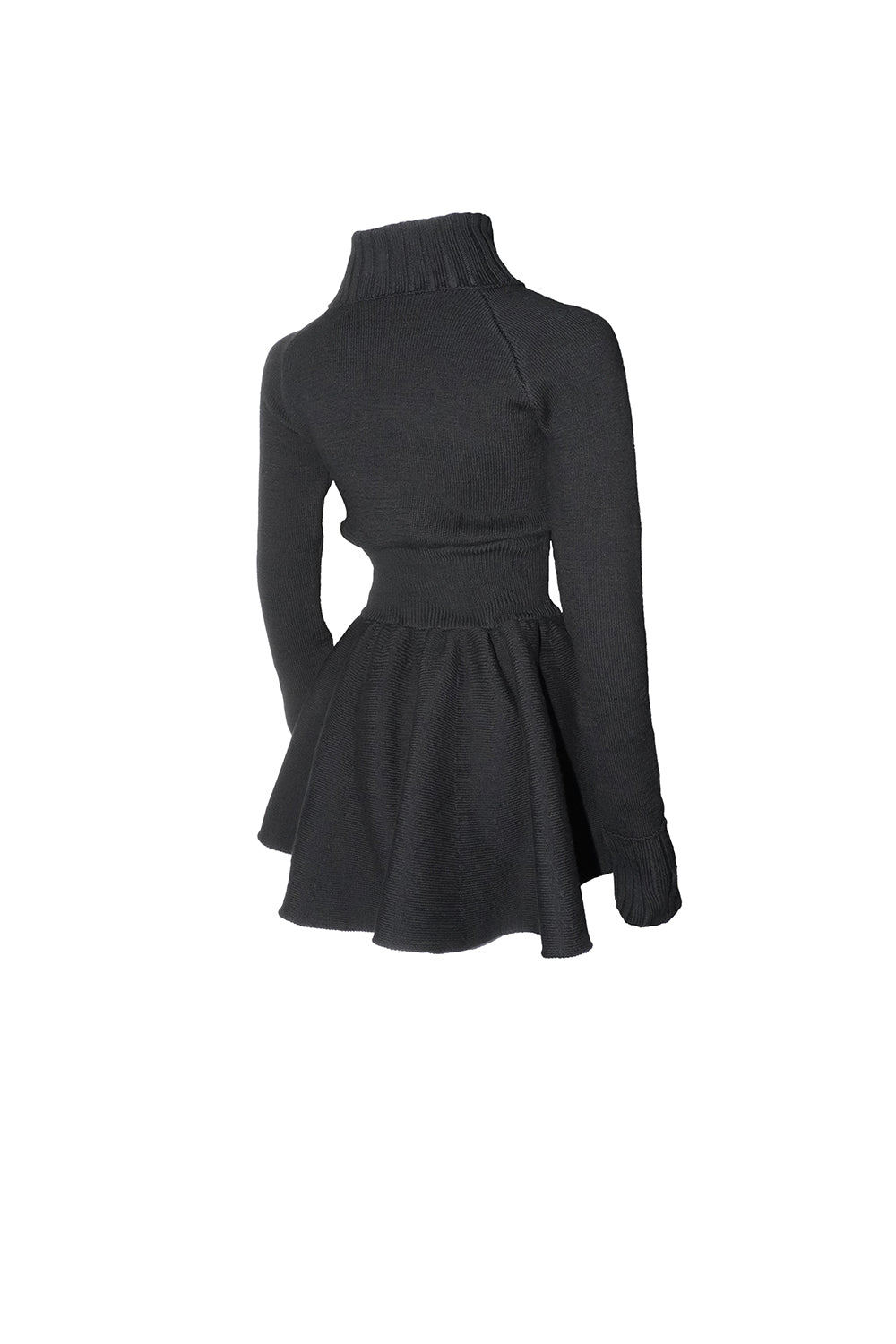 S structured flare knit dress
