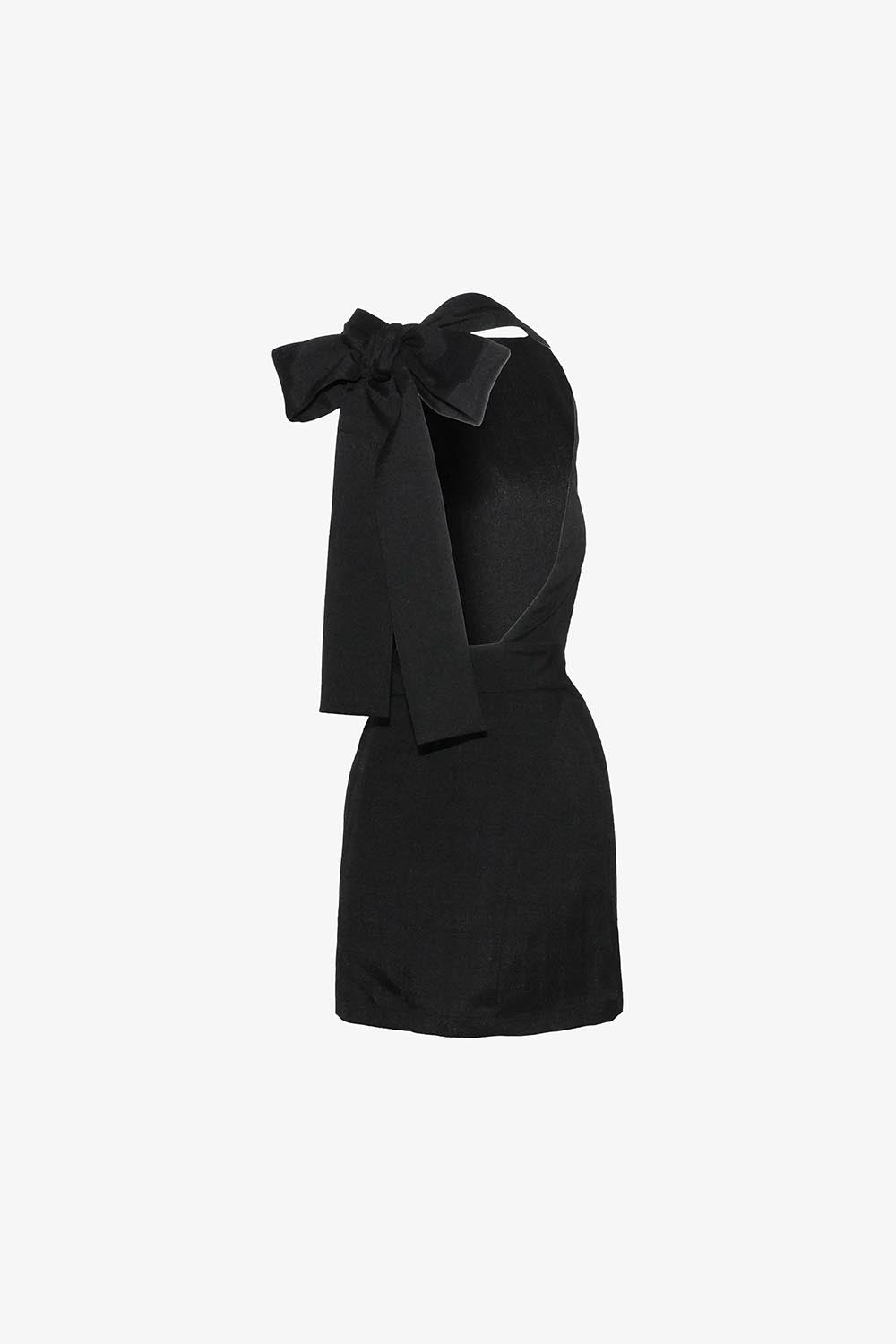 S backless halter dress mini