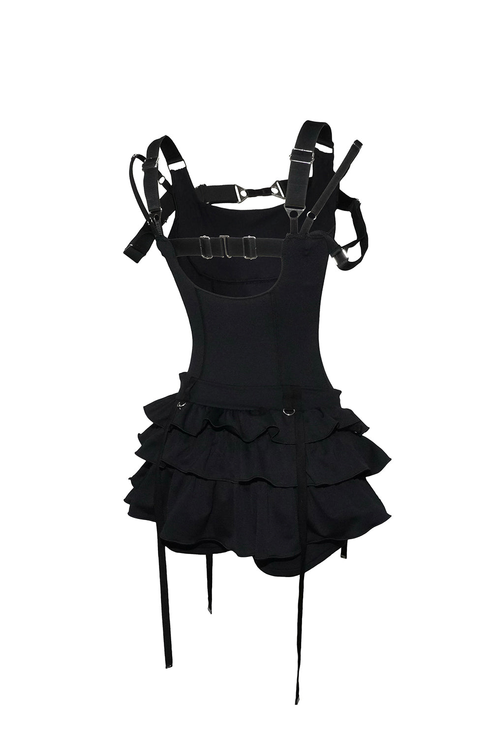 belted tiered dress mini