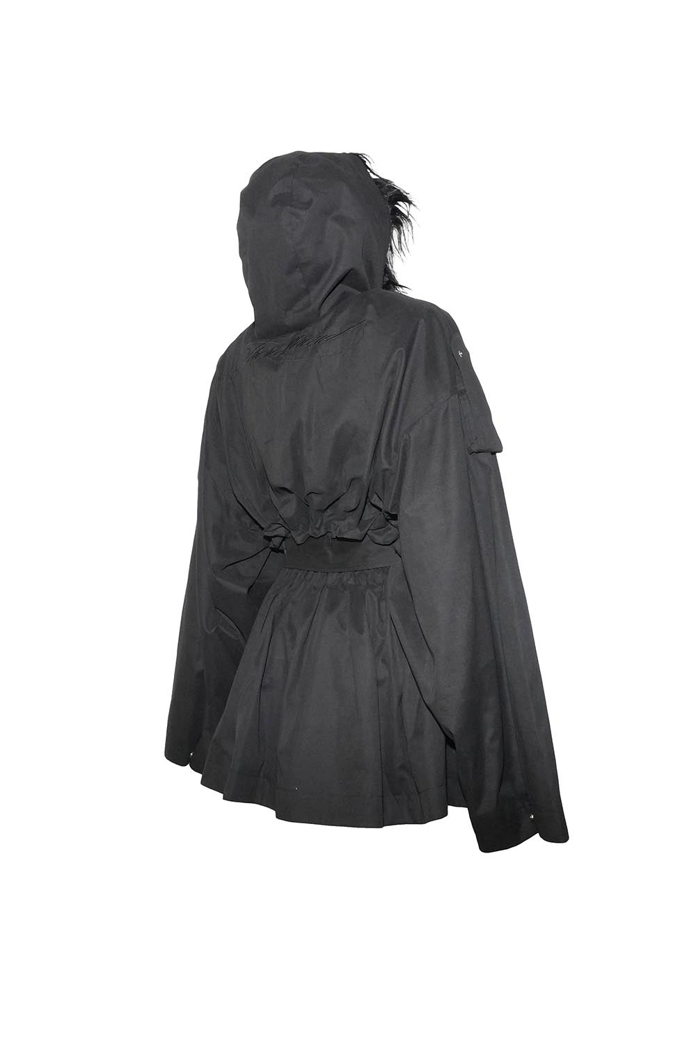 S fur embroidery trench short