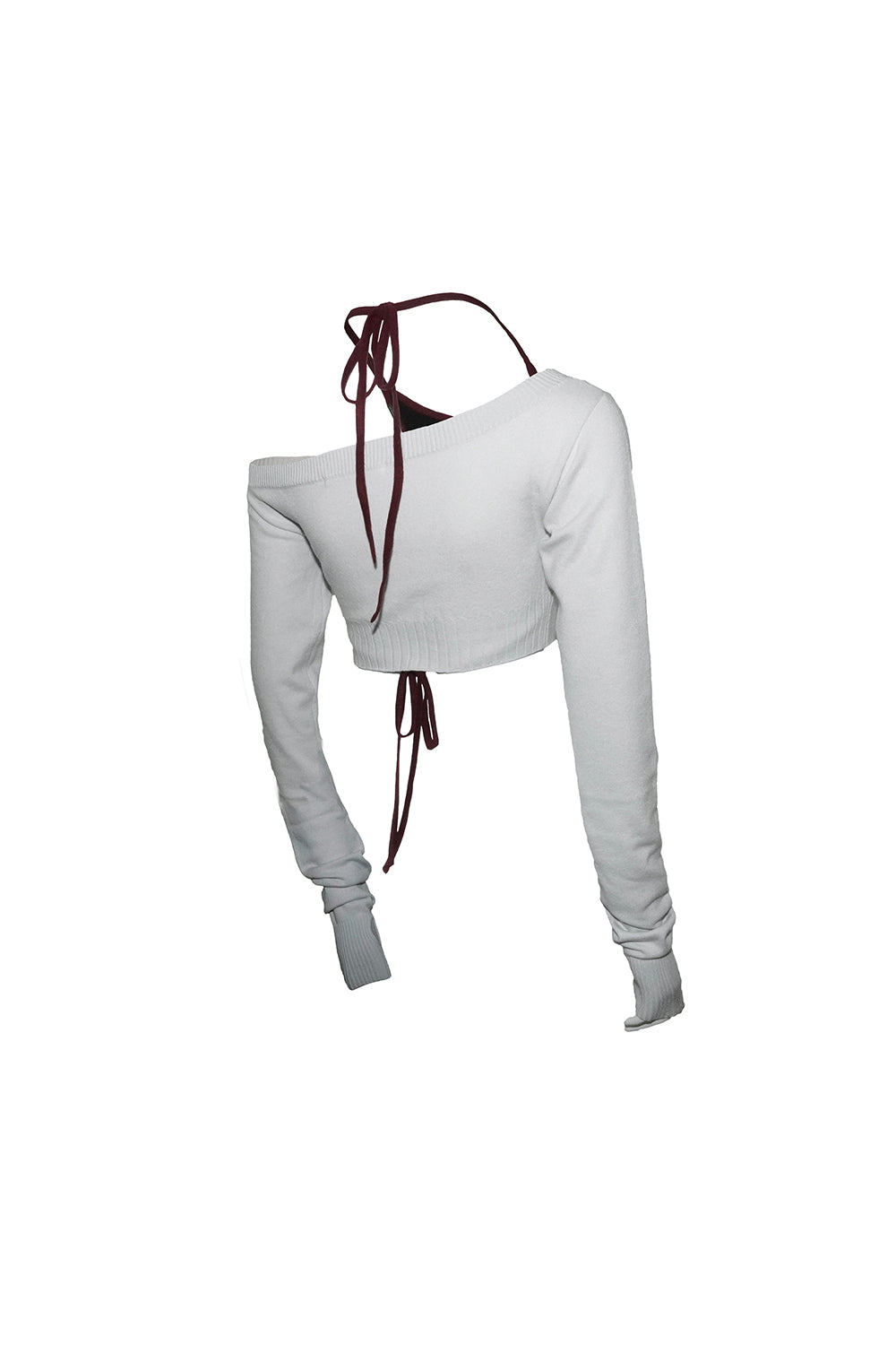 layered neck knit cropped