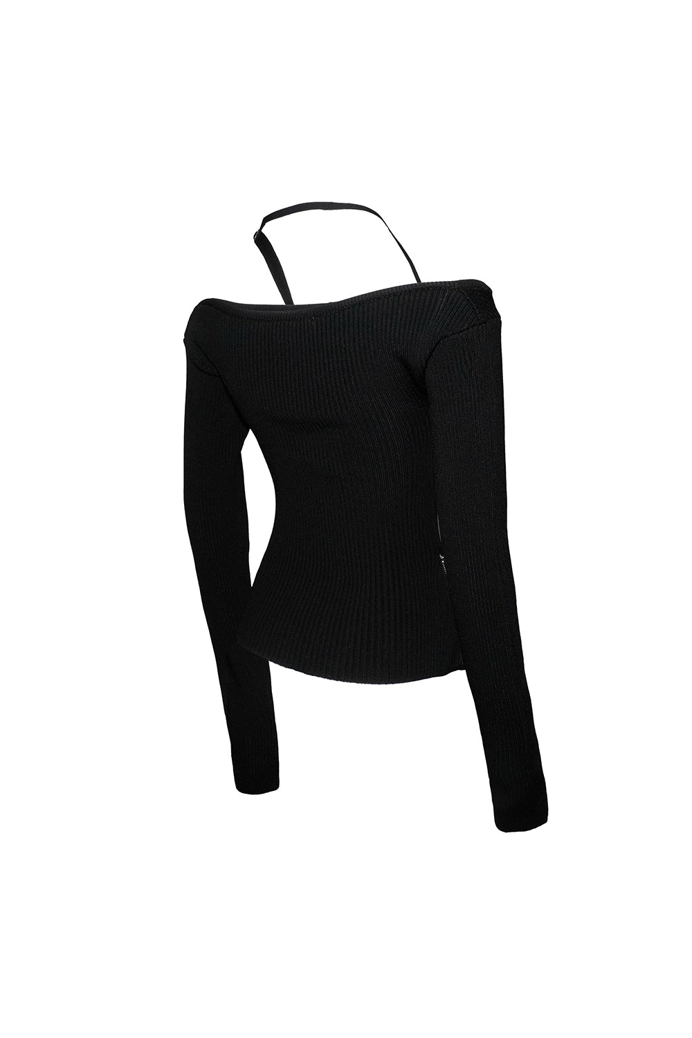 halter zip knit