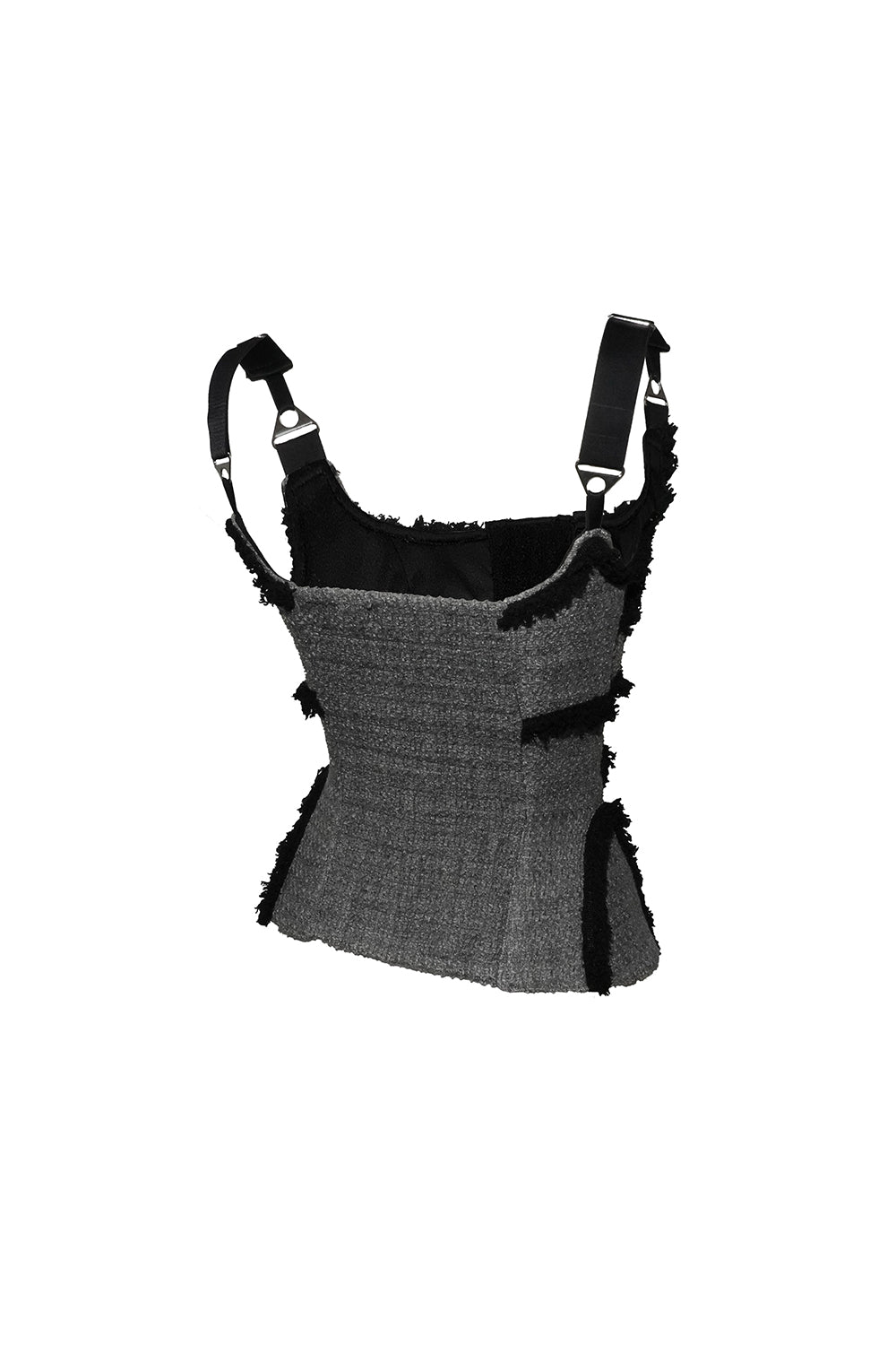 frayed tweed corset tops