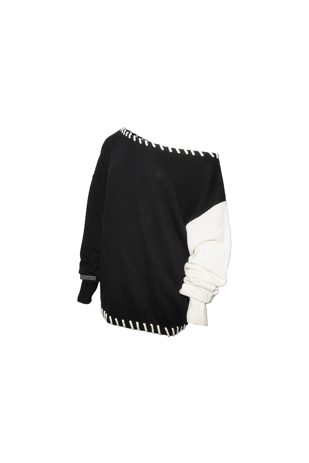 contrast stitch knit