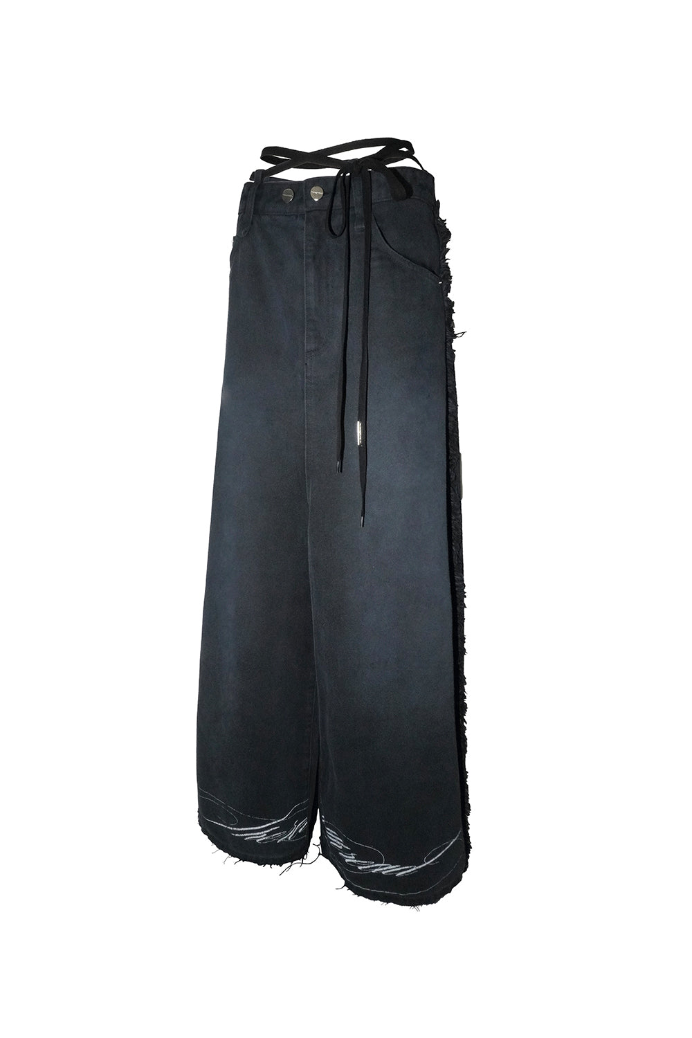corded script denim