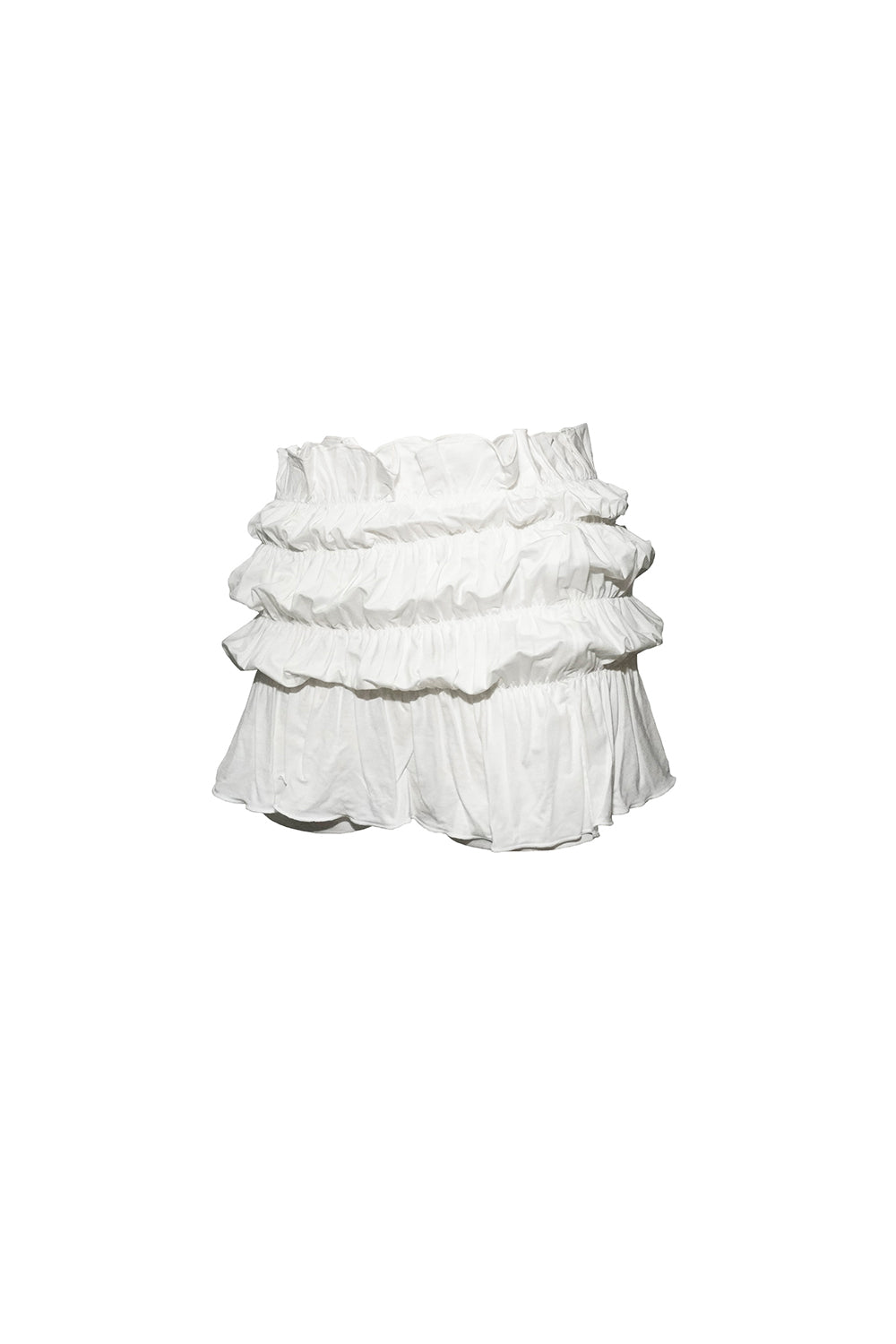 shirred frill skirt mini