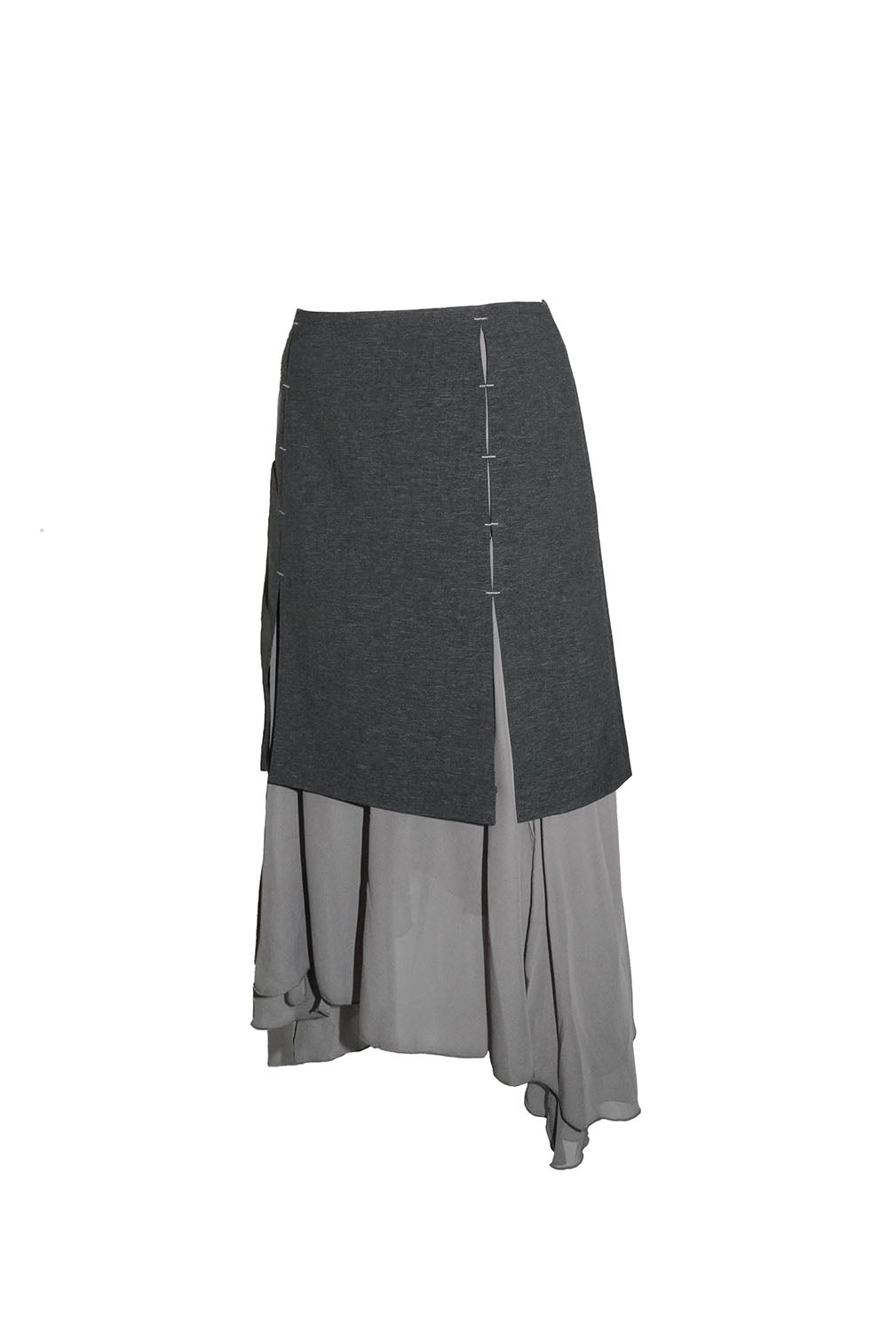 THEREDTHREAD / ザレッドスレッド】S structured drape midi skirt
